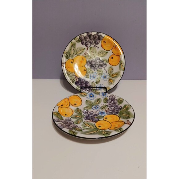 Portugal Plates Fruit Dishes Lot Of 2 9" - Picture 1 of 5